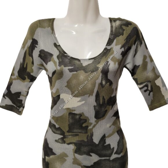 Sexy camouflage body hugging dress military army green sz. M - Picture 5 of 12